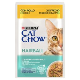 Purina Cat Chow Hairball z kurczakiem i zieloną fasolką w sosie - mokra karma dla kota - 85 g PURINA NESTLE