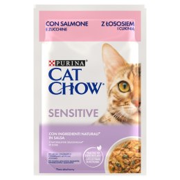 Purina Cat Chow Sensitive z łososiem i cukinią w sosie - mokra karma dla kota - 85 g PURINA NESTLE