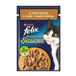 Purina Felix Sensations Sauce z indykiem w sosie o smaku bekonu - mokra karma dla kota - saszetka 85 g PURINA NESTLE