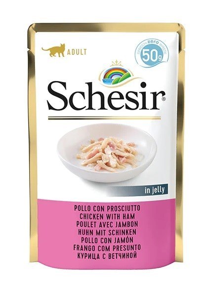 SCHESIR dla kotów Single Dish Fileciki z Kurczaka i Szynką 50g Agras Pet Foods