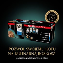 SHEBA Sauce Collection Mix Smaków rybnych w sosie - Mokra karma dla kota - 40x85g Sheba