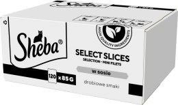 SHEBA Selection Select Slices Drobiowe smaki w sosie - Mokra karma dla kota 120x85g Sheba