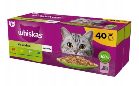 WHISKAS Mix smaków w galaretce - mokra karma dla kota - 40x85 g Whiskas