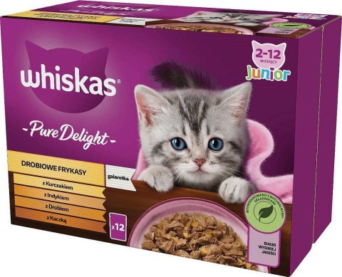 Whiskas Drobiowe Frykasy w galaretce - mokra karma dla kociąt - saszetka - 12x85 g Whiskas