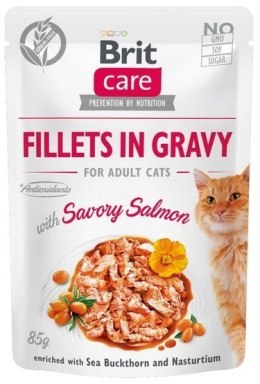 BRIT Care Fillets in Gravy filety z łososiem w sosie - mokra karma dla kota - 85 g Brit