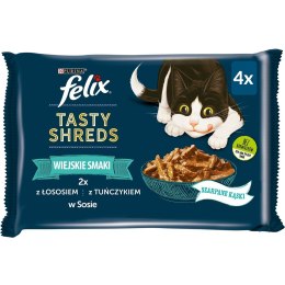 FELIX Tasty Shreds z łososiem i tuńczykiem - mokra karma dla kota - 4x 80g PURINA NESTLE