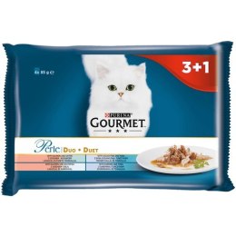 GOURMET PERLE DUO Duet Rybny - mokra karma dla kota 4x85g PURINA NESTLE