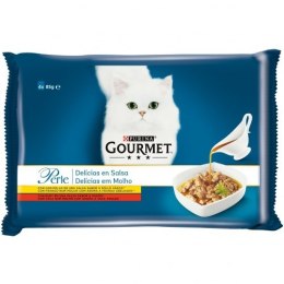 GOURMET Perle Gravy Delight Fileciki w smakowitym sosie - wołowina i kurczak - 4x85g PURINA NESTLE