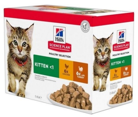 HILL'S Feline Kitten Multipack Poultry - saszetka 12x85g Hill's