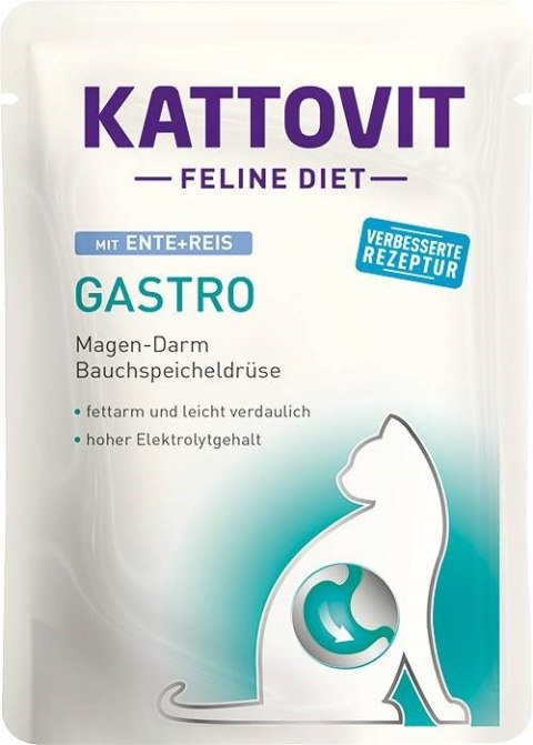 KATTOVIT GASTRO Kaczka z ryżem 85g dla kota KATTOVIT