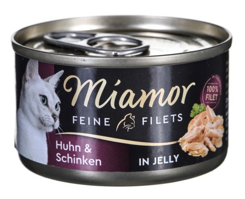 MIAMOR Feine Filets - filety mięsne smak: kura z szynką i ryżem 100g Miamor