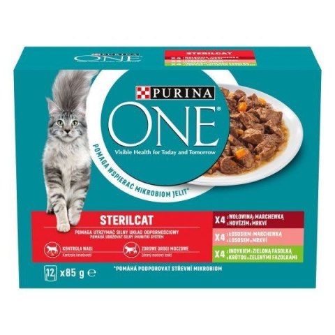 PURINA One Sterilcat mix smaków - mokra karma dla kota - 12x85g PURINA NESTLE