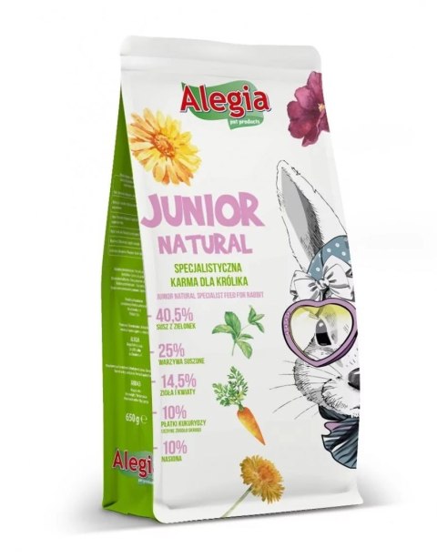 ALEGIA Junior Natural karma Królik 650g Alegia