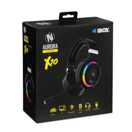 SŁUCHAWKI Z MIKROFONEM I-BOX X10 GAMING, USB 7.1, RGB IBOX