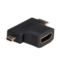 Adapter Akyga AK-AD-23 (HDMI F - Micro HDMI, Mini HDMI M; kolor czarny) Akyga