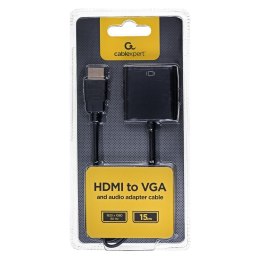 Adapter GEMBIRD A-HDMI-VGA-03 (HDMI M - D-Sub (VGA) F; 0,15m; kolor czarny) GEMBIRD