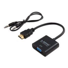 Adapter SAVIO CL-23/B (HDMI M - D-Sub (VGA) F; 0,20m; kolor czarny) SAVIO