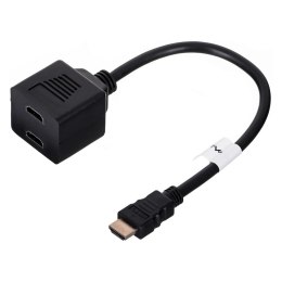 Splitter Lanberg AD-0019-BK (HDMI M - 2x HDMI F; 0,20m; kolor czarny) Lanberg