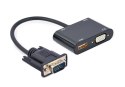 GEMBIRD KONWERTER SYGNAŁU VGA DO HDMI + VGA 0,15M, CZARNY GEMBIRD