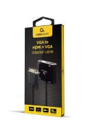 GEMBIRD KONWERTER SYGNAŁU VGA DO HDMI + VGA 0,15M, CZARNY GEMBIRD