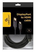 Kabel GEMBIRD CC-DP-HDMI-3M ( DisplayPort M - HDMI M -; 3m; kolor czarny) GEMBIRD