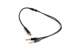 Kabel GEMBIRD CCA-418M (Mini Jack x2 M - 4-Pin, Jack stereo 3,5 mm F; 0,20m; kolor czarny) GEMBIRD