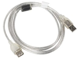 Kabel Lanberg CA-USBE-12CC-0018-TR (USB 2.0 M - USB 2.0 F; 1,8m; kolor biały) Lanberg