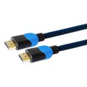 Kabel SAVIO GCL-02 (HDMI M - HDMI M; 1,8m; kolor czarno-niebieski) SAVIO