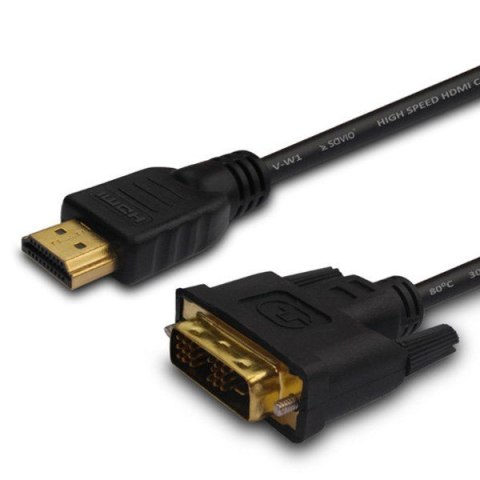 Kabel SAVIO cl-139 (HDMI M - DVI-D M; 1,8m; kolor czarny) SAVIO