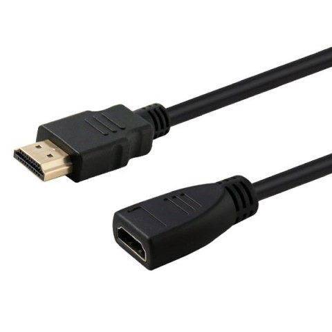 Przedłużacz z przesłoną SAVIO CL-132 (HDMI F - HDMI M; 1m; kolor czarny) SAVIO