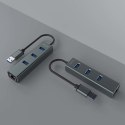 SAVIO AK-58 3-PORTOWY HUB USB-A Z ADAPTEREM RJ-45 SAVIO