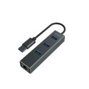 SAVIO AK-58 3-PORTOWY HUB USB-A Z ADAPTEREM RJ-45 SAVIO