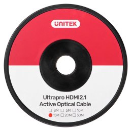 UNITEK KABEL OPTYCZNY HDMI 2.1 Active Optical Cable,8K, 4K120HZ,15M UNITEK