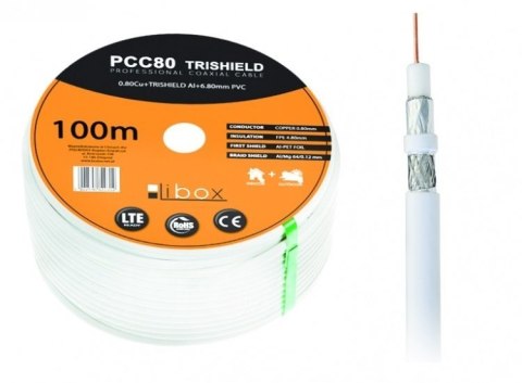 LIBOX KABEL KONCENTRYCZNY PCC80 ŻYŁA 0,8MM CU 100M Libox