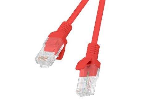 Patchcord UTP Lanberg PCU5-10CC-0050-R (RJ45 - RJ45 ; 0,50m; UTP; kat. 5e; kolor czerwony) Lanberg