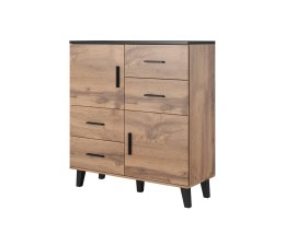 Komoda LOTTA 110 2D4S wotan + czarny mat Cama MEBLE