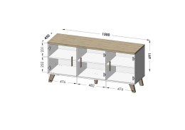 Komoda LOTTA 150 3D biały+ dąb sonoma Cama MEBLE