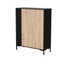 Komoda MERCI 100x40x129 czarny/dąb artisan Cama MEBLE