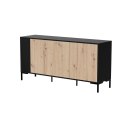 Komoda MERCI 151x40x74 czarny/dąb artisan Cama MEBLE