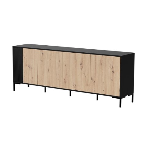 Komoda MERCI 200x40x74 czarny/dąb artisan Cama MEBLE