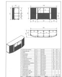 Komoda MICHELLE 178x35-47xH82 czarny/dąb viking Cama MEBLE