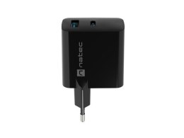 NATEC ŁADOWARKA NATEC RIBERA GAN 1X USB-A + 1X USB-C 65W CZARNA NUC-2145 NATEC