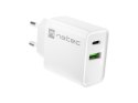 NATEC ŁADOWARKA SIECIOWA RIBERA USB-A + USB-C 20W POWER DELIVERY BIAŁA NUC-2061 NATEC