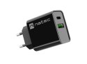 NATEC ŁADOWARKA SIECIOWA RIBERA USB-A + USB-C 20W POWER DELIVERY CZARNA NUC-2062 NATEC