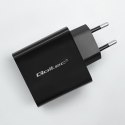 QOLTEC ŁADOWARKA SUPER QUICK PD | 1XUSB-C | 1XUSB | 45W | 5-20V | 2.25-3A | CZARNA Qoltec