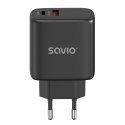 SAVIO ŁADOWARKA SIECIOWA 30W QUICK CHARGE, POWER DELIVERY 3.0 LA-06/B SAVIO