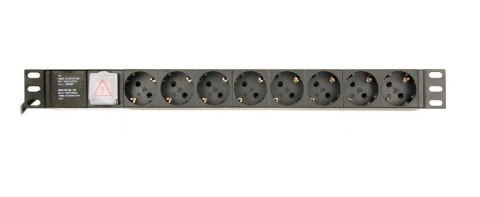 GEMBIRD LISTWA ZASILAJĄCA RACK 19" PDU EG-PDU-014-C14 1U, 10A, 8X SCHUKO, WTYK C14, KABEL 3M GEMBIRD