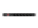 LANBERG LISTWA ZASILAJĄCA RACK PDU 19" (1U, 16A, 6X 230V PL, 2M, CZARNA) PDU-06E-0200-BK Lanberg