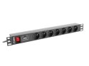 Listwa RACK Lanberg PDU-07E-0200-IEC-BK (7 x UTE; 10 A; 2m; kolor czarny) Lanberg