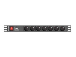 Listwa RACK Lanberg PDU-07E-0200-IEC-BK (7 x UTE; 10 A; 2m; kolor czarny) Lanberg